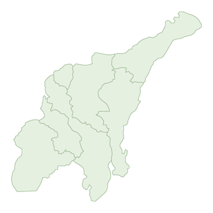 Mapa de la Región Caribe colombiana dividido por departamentos